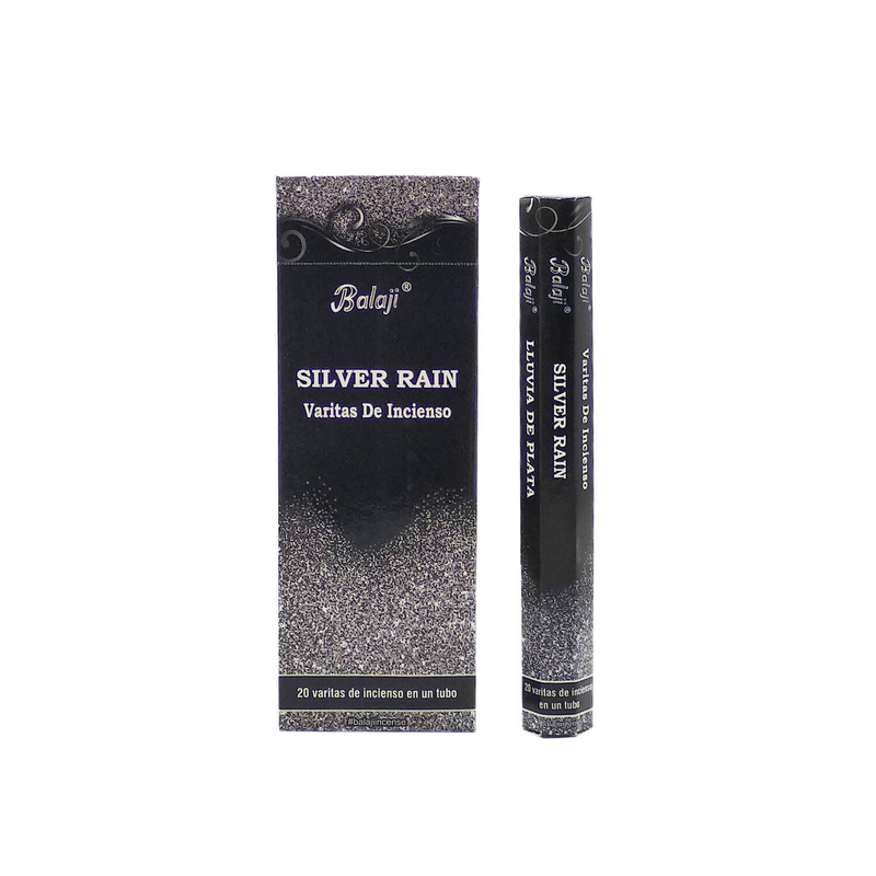 (20pcs per Hexagonal Box) SILVER RAIN 100% natural Indian handmade incense sticks  BHEX-STD-SILVER-RAIN