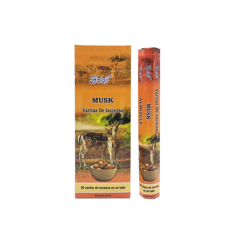 (20pcs per Hexagonal Box) MUSK 100% natural Indian handmade incense sticks  BHEX-STD-MUSK