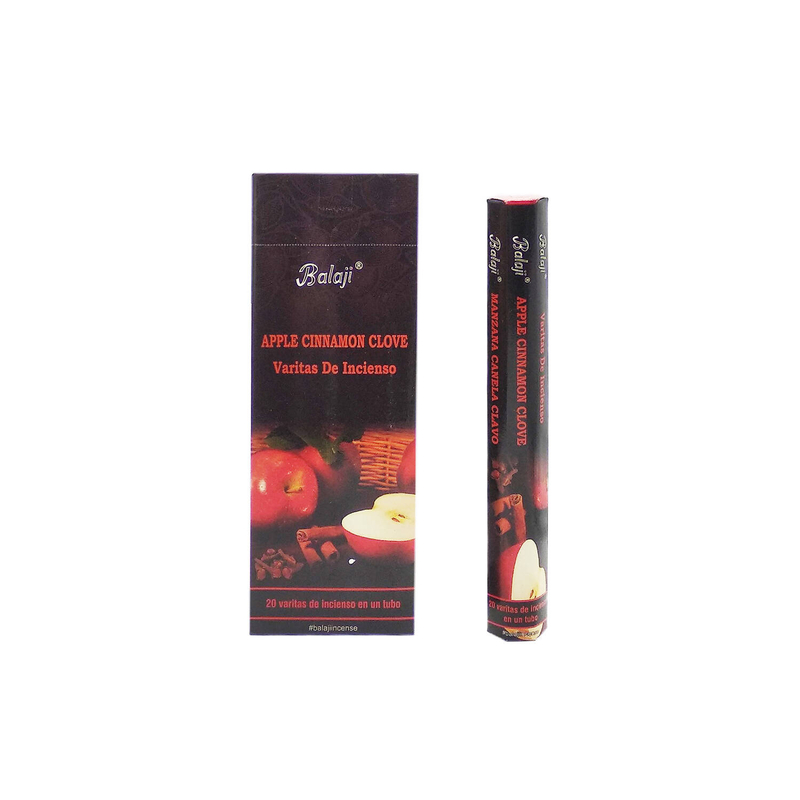 (20pcs per Hexagonal Box) APPLE CINNAMON 100% natural Indian handmade incense sticks  BHEX-STD-APPLE-CINNAMON