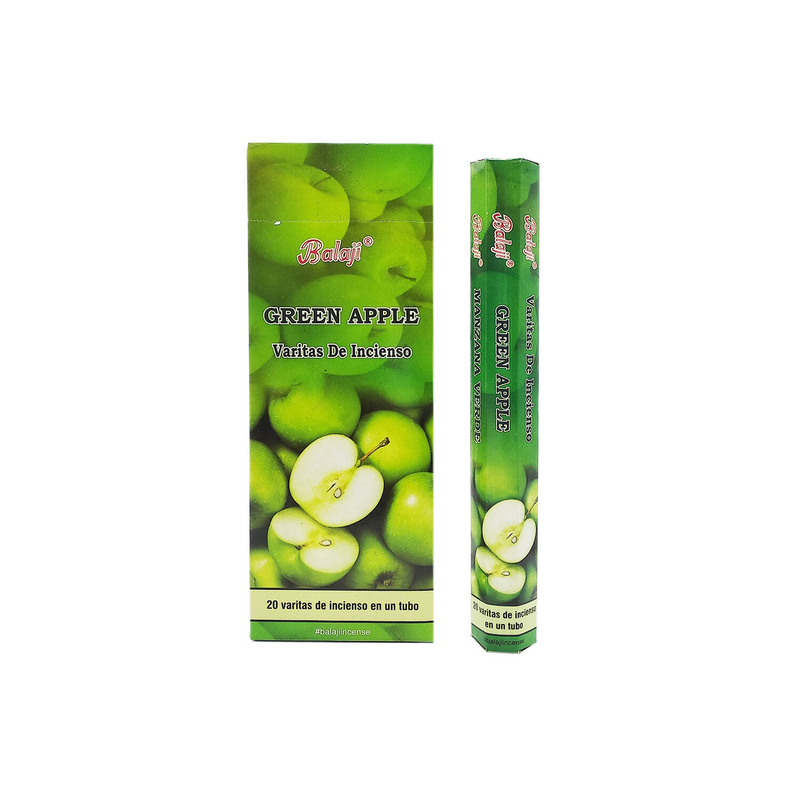 (20pcs per Hexagonal Box) GREEN APPLE 100% natural Indian handmade incense sticks  BHEX-STD-GREEN-APPLE