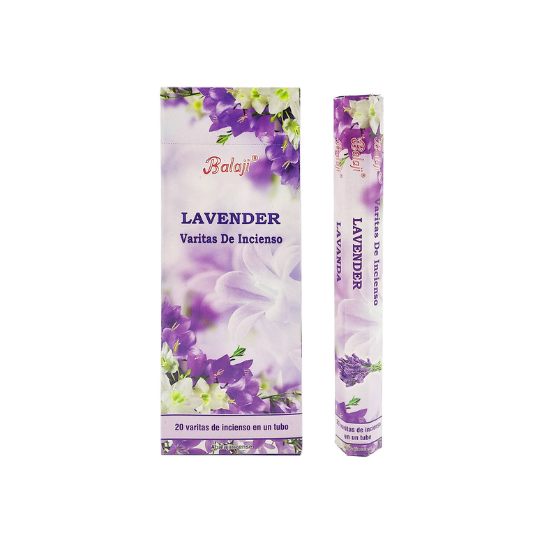 (20支六角柱盒裝)LAVENDER薰衣草味印度進口純天然手工制線香棒 香枝 瑜伽冥想專用香薰 BHEX-STD-LAVENDER