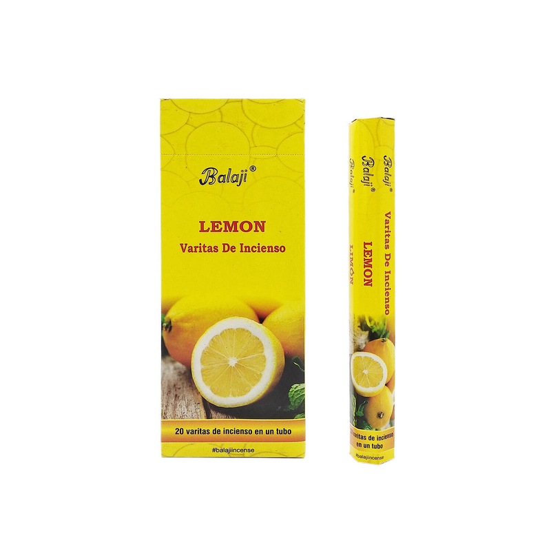 (20pcs per Hexagonal Box) LEMON 100% natural Indian handmade incense sticks  BHEX-STD-LEMON