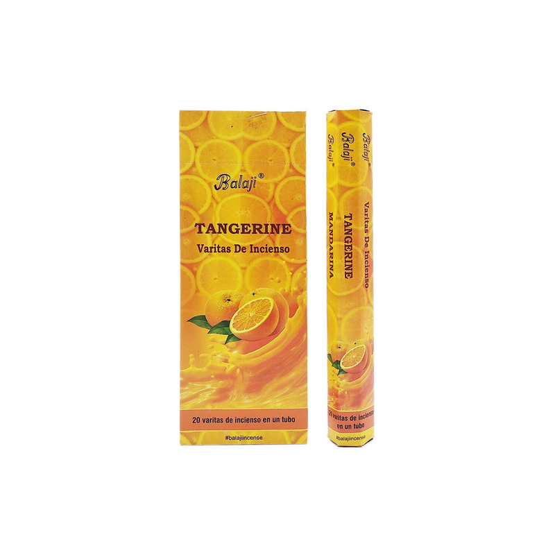 (20pcs per Hexagonal Box) TANGERINE 100% natural Indian handmade incense sticks  BHEX-STD-TANGERINE