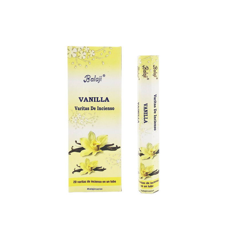 (20pcs per Hexagonal Box) VANILLA 100% natural Indian handmade incense sticks  BHEX-STD-VANILLA