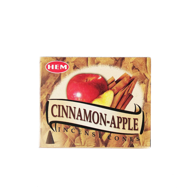 CINNAMON APPLE肉桂蘋果印度圓錐香薰(塔香) 10粒四方盒裝塔香 進口純天然手工制作圓錐體香熏 瑜珈塔形香 錐粒香薰 治療減壓圓錐香 抗疫防菌香薰 情調氣氛塔香 僻味圓錐香HCONE-CINNAMON-APPLE