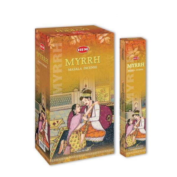 (約8-12支長方柱盒裝)MYRRH馬鬱蘭(沒藥)味印度進口純天然手工制Masala浪漫激情線香棒 香枝 瑜伽冥想專用香薰 HMASALA-MYRRH