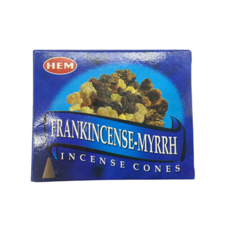 FRANKINCENSE MYRRH Incense Cone 100% Natural India Handmade meditating cone HCONE-FRANKINCENSE-MYRRH