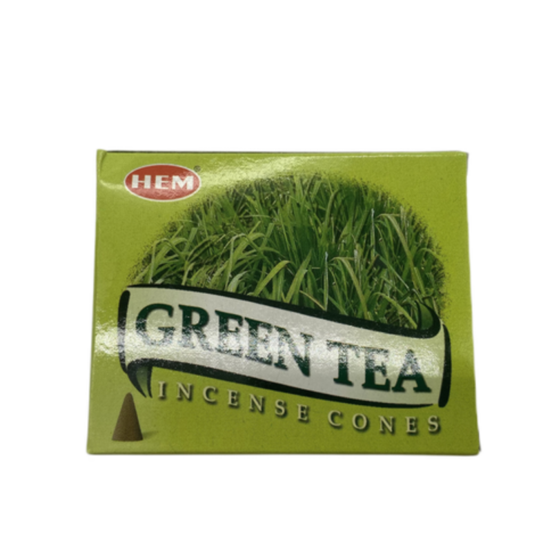 GREEN TEA綠茶印度圓錐香薰(塔香) 10粒四方盒裝塔香 進口純天然手工制作圓錐體香熏 瑜珈塔形香 錐粒香薰 治療減壓圓錐香 抗疫防菌香薰 情調氣氛塔香 僻味圓錐香HCONE-GREEN-TEA