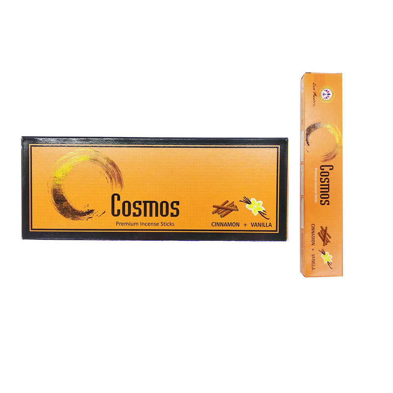 (15 pcs per box) CINNAMON + VANILLA 100% natural Indian handmade Cosmos series incense sticks  ZIS-COS-CINNAMON-VANILLA
