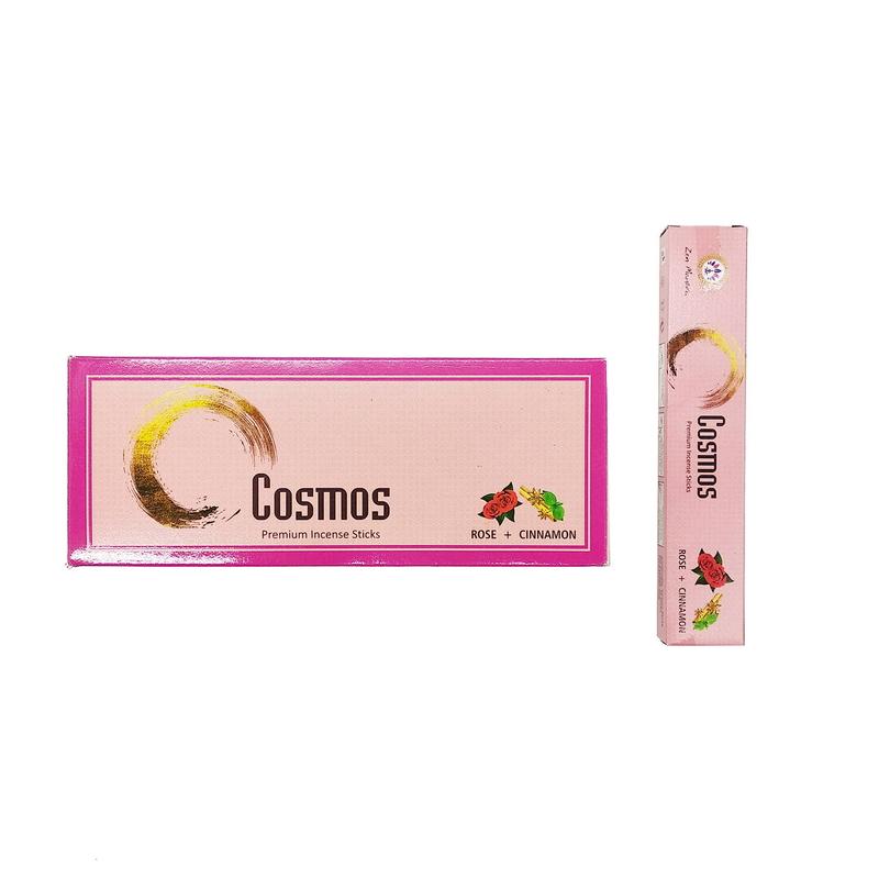 (15 pcs per box) ROSE + CINNAMON 100% natural Indian handmade Cosmos series incense sticks  ZIS-COS-ROSE-CINNAMON