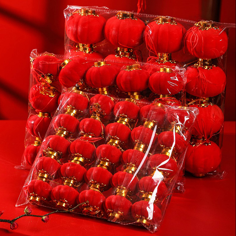 9cm Red Lantern Small Ornament, Chinese New Year Decoration Lucky Pendant (V-3D-LANTERN-9CM)