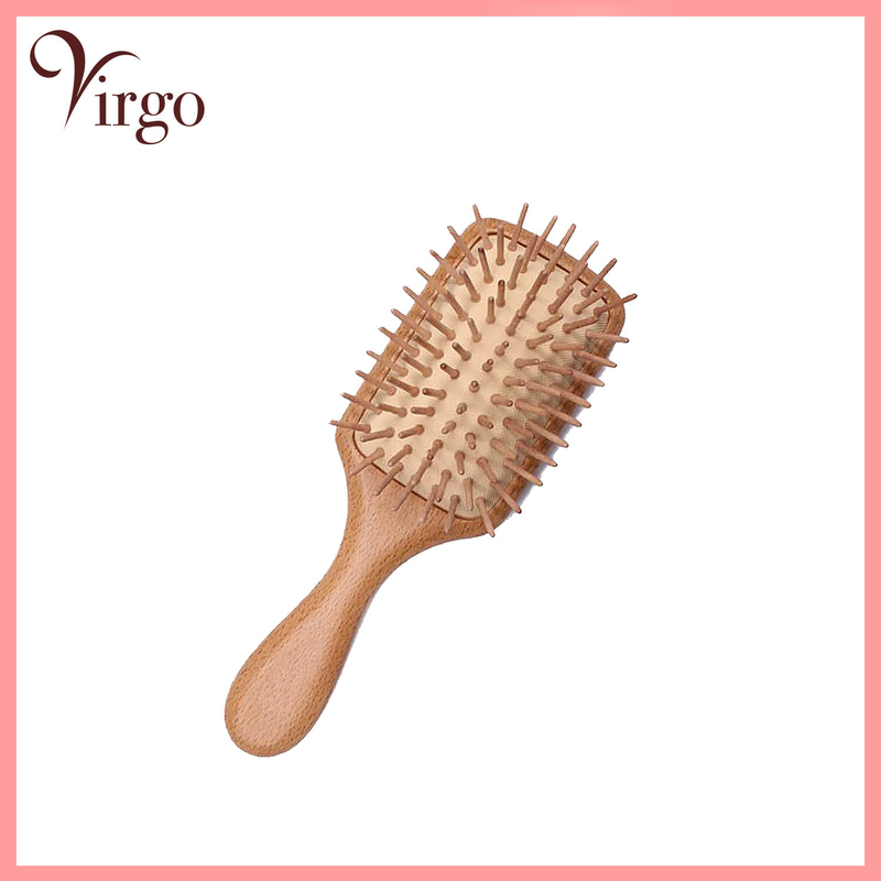 BROWN natural high-grade wood scent cushion massage comb, prevent hair loss (V-WOOD- COMB-AIR-BROWN)