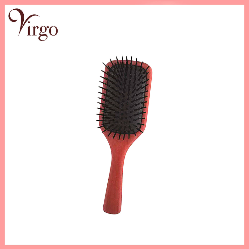 RED natural high-grade wood scent cushion massage comb, prevent hair loss (V-WOOD-COMB-AIR-RED)