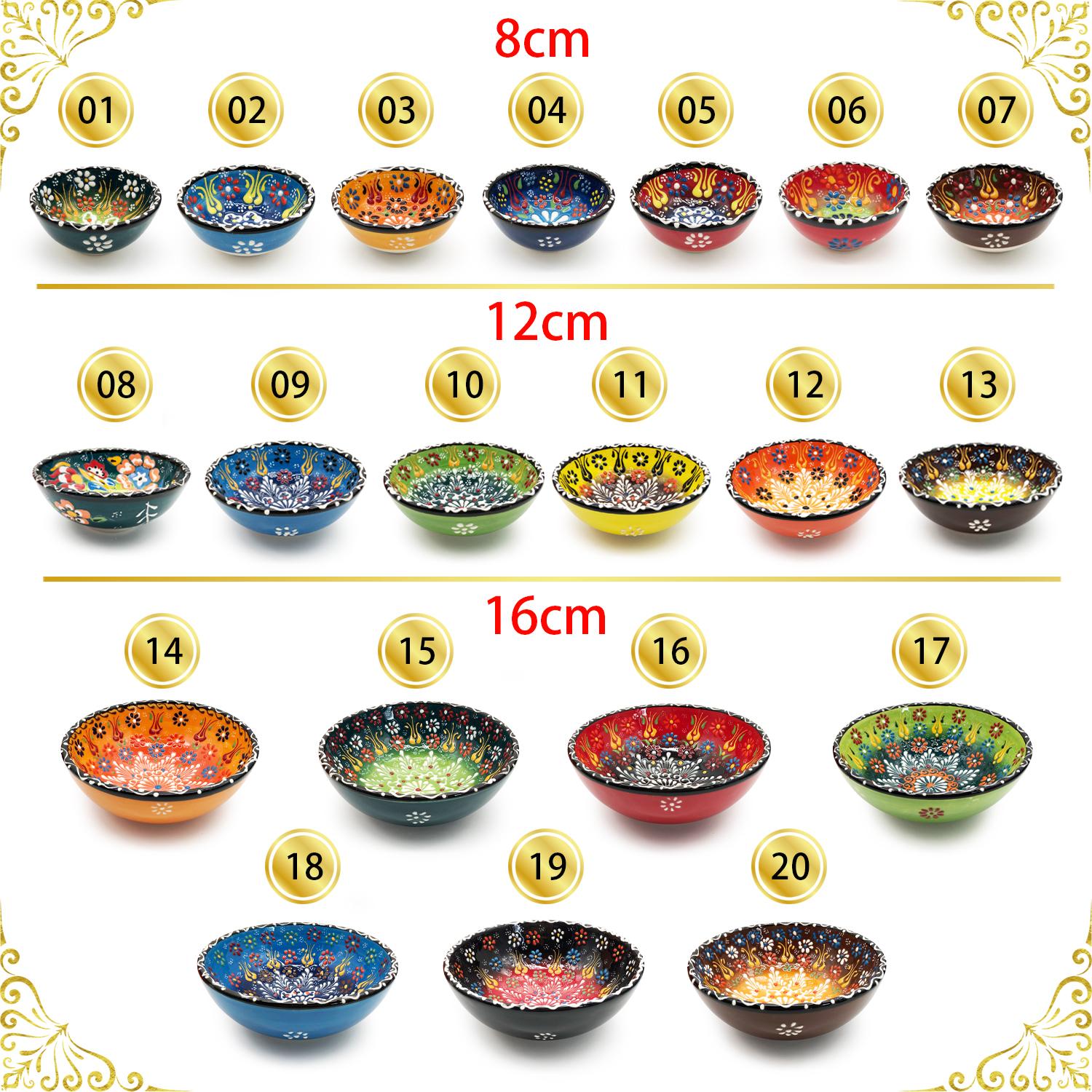 160MM手繪土耳其傳統工藝陶瓷碗， 土耳其餐具奧斯曼帝國浮雕圖案土耳其藝術時尚潮物(VTR-CERAMIC-BOWL-160MM-30206)